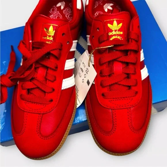 NEW Adidas Originals Samba OG Scarlet White IE6524  Women Size US6 UK4.5 Red - Picture 6 of 15